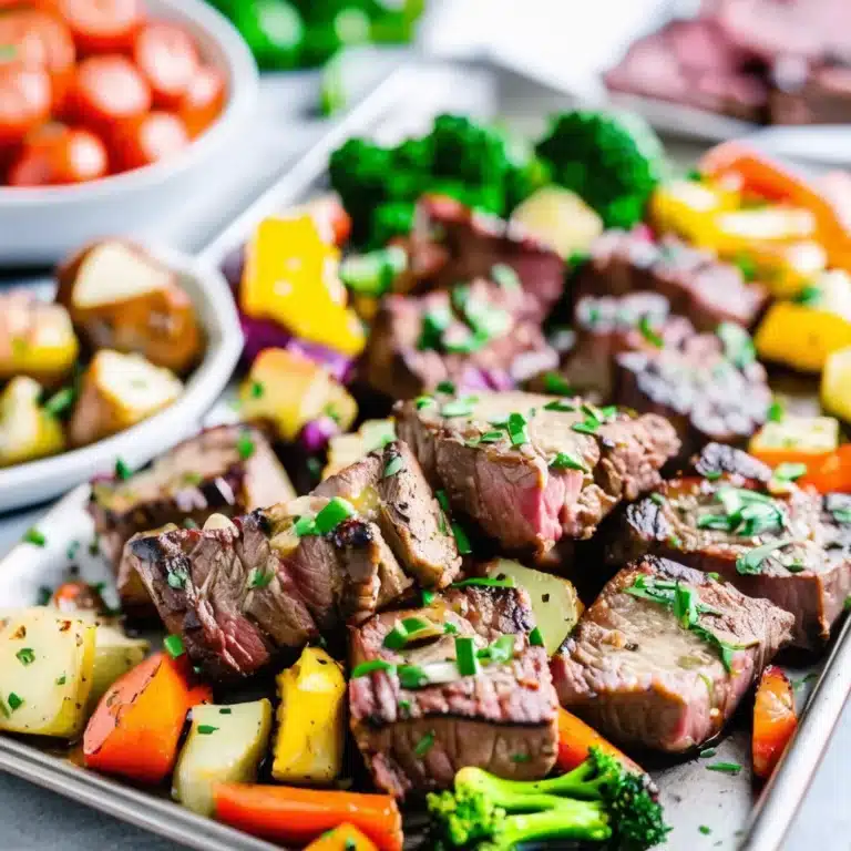 Sheet Pan Garlic Butter Steak Bites with Veggies