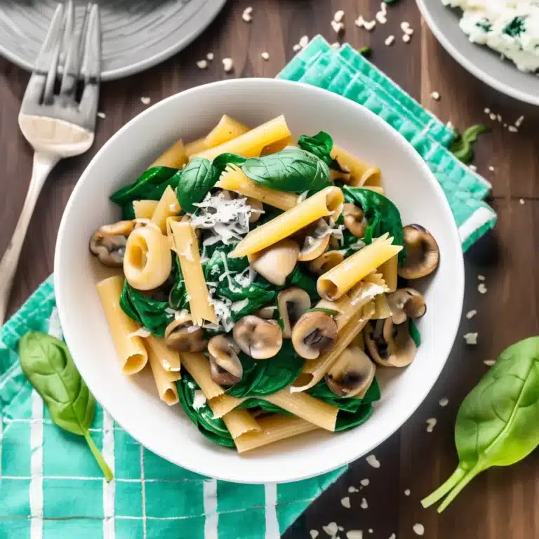 One Pot Spinach Mushroom Pasta