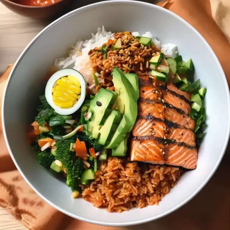 Spicy Canned Salmon Salad Rice Bowl