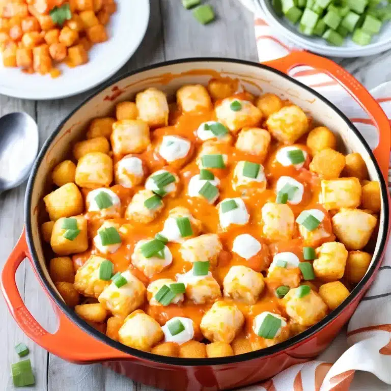 Buffalo Chicken Tater Tot Casserole