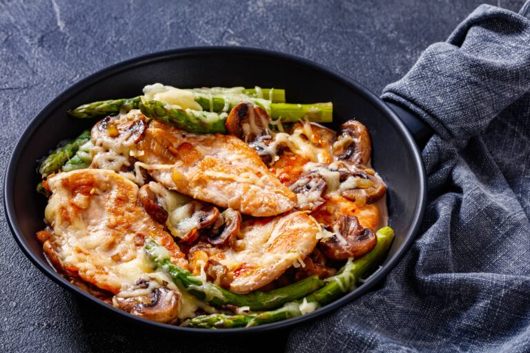 Chicken, Asparagus, and Mushroom Skillet