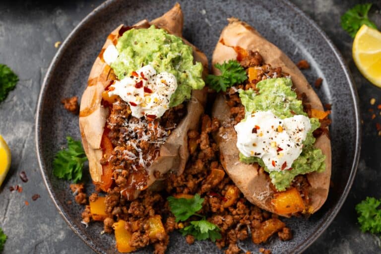 Stuffed Sweet Potato Skin Tacos