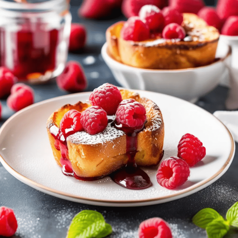 Air-Fryer French Toast Cups with Raspberries