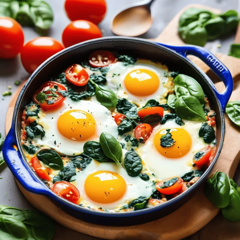 Baked Eggs With Spinach & Tomatoes