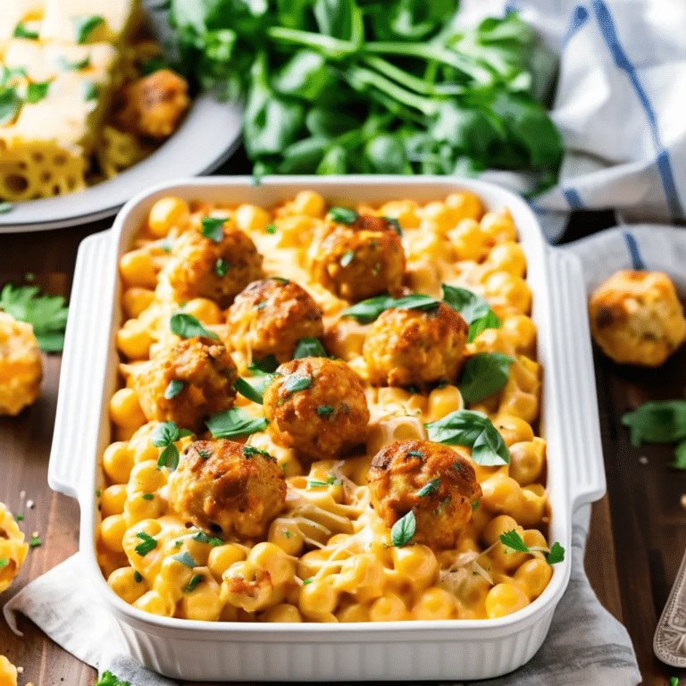 Baked Mac ‘N’ Cheese With Chicken Meatballs