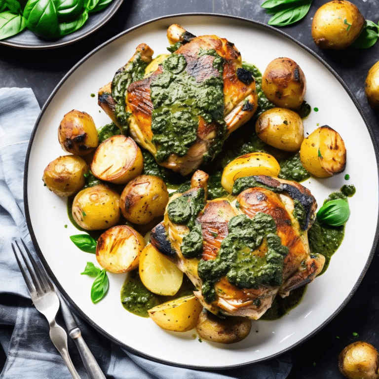 Baked Pesto Chicken Thighs And Potatoes