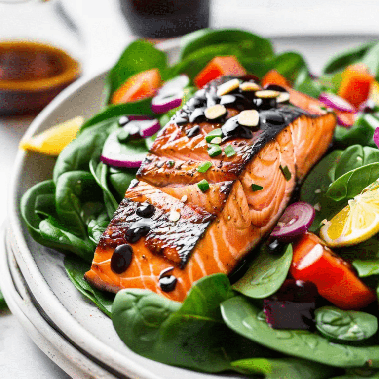Balsamic-Salmon Spinach Salad