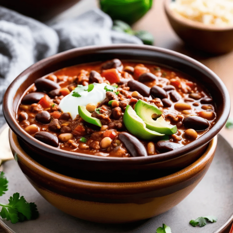 Bean & Beef Slow-Cooked Chili