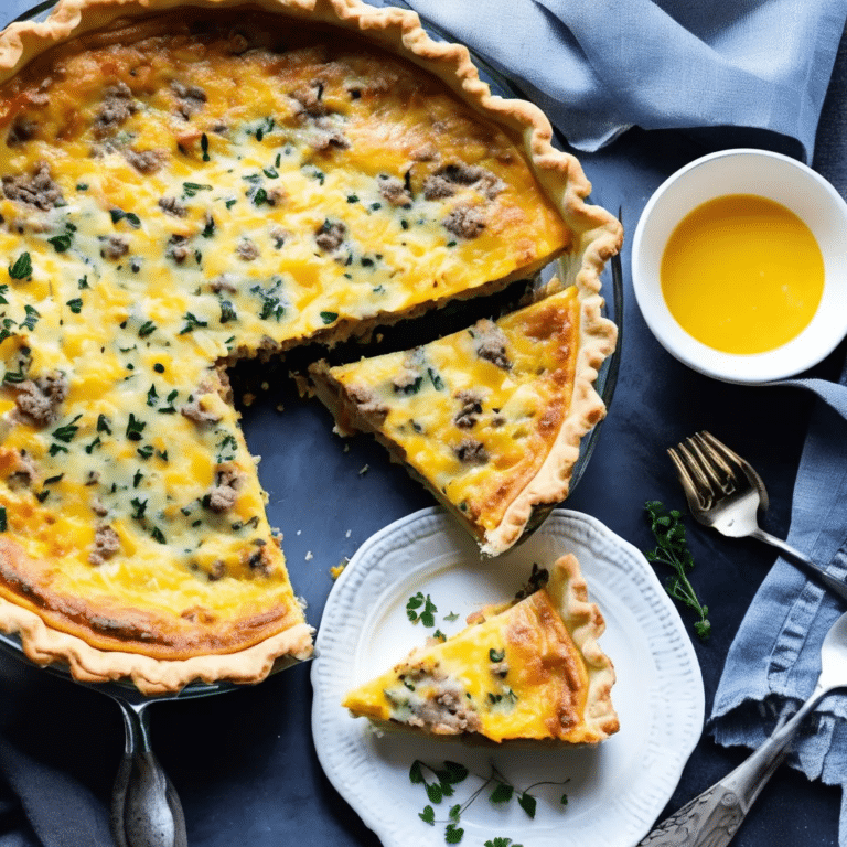 Beef and Cheddar Quiche