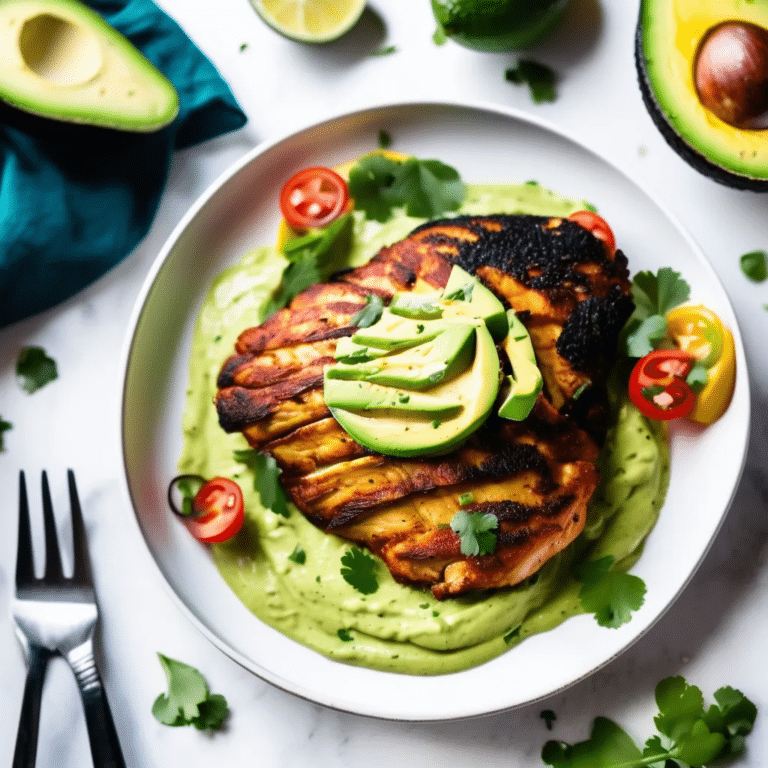 Blackened Chicken With Avocado Cream Sauce