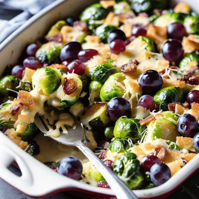 Brussels Sprouts and Grapes Au Gratin