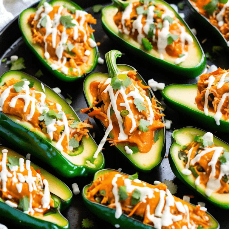 Buffalo Chicken Stuffed Poblano Pepper