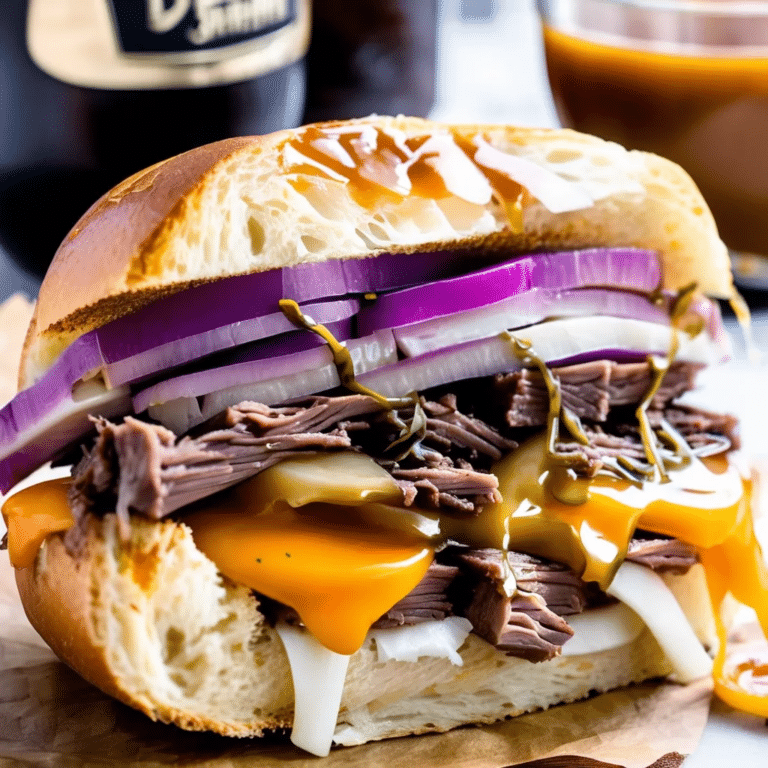 Cheddar French Dip Sandwiches