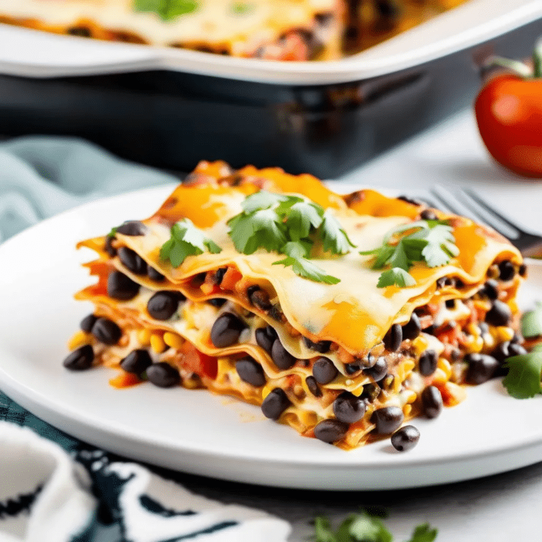Cheesy Black Bean Lasagna