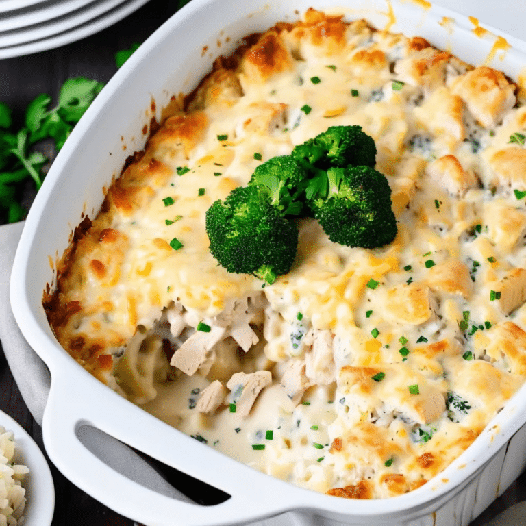 Chicken Alfredo Rice Casserole