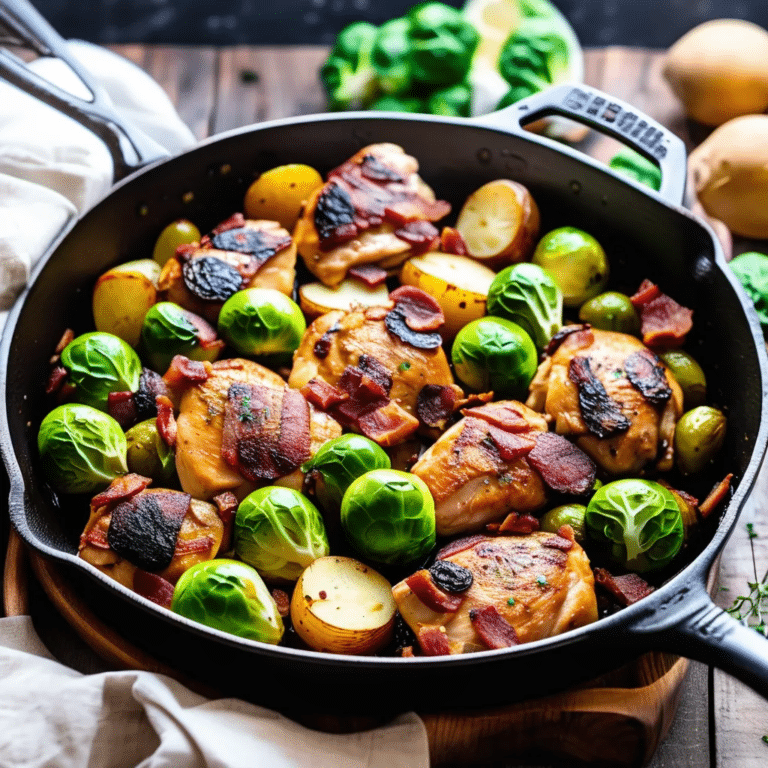 Chicken & Brussels Sprouts With Bacon & Potatoes