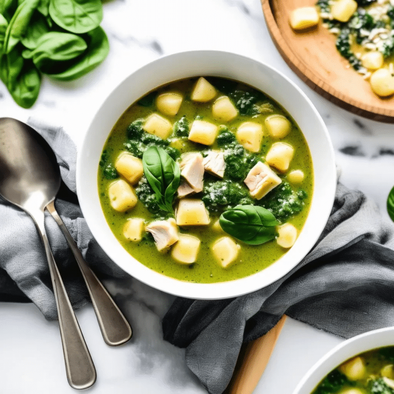 Chicken Gnocchi Pesto Soup