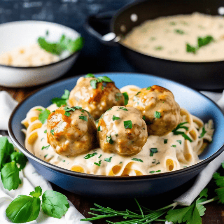 Chicken Meatballs In A Cream Sauce