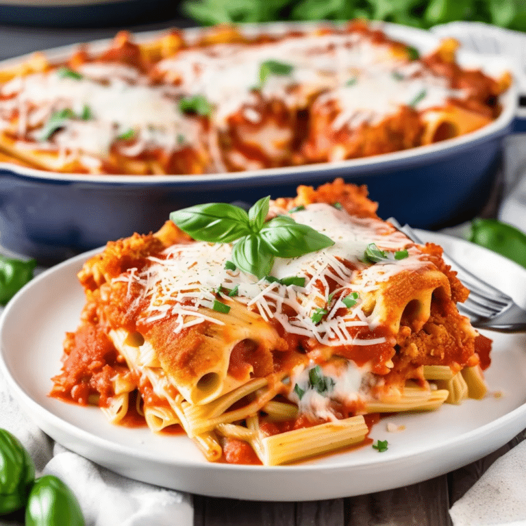 Chicken Parmesan Baked Pasta