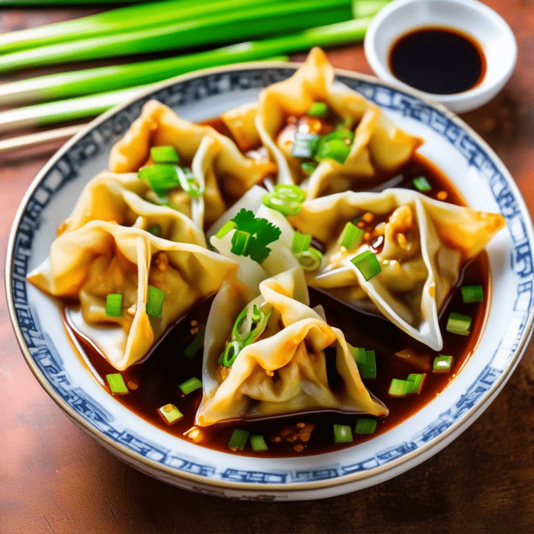 Chicken Wontons In Spicy Chili Sauce