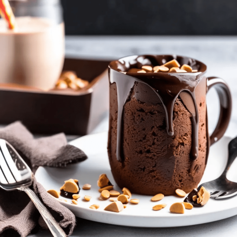 Chocolate Peanut Butter Mug Cake