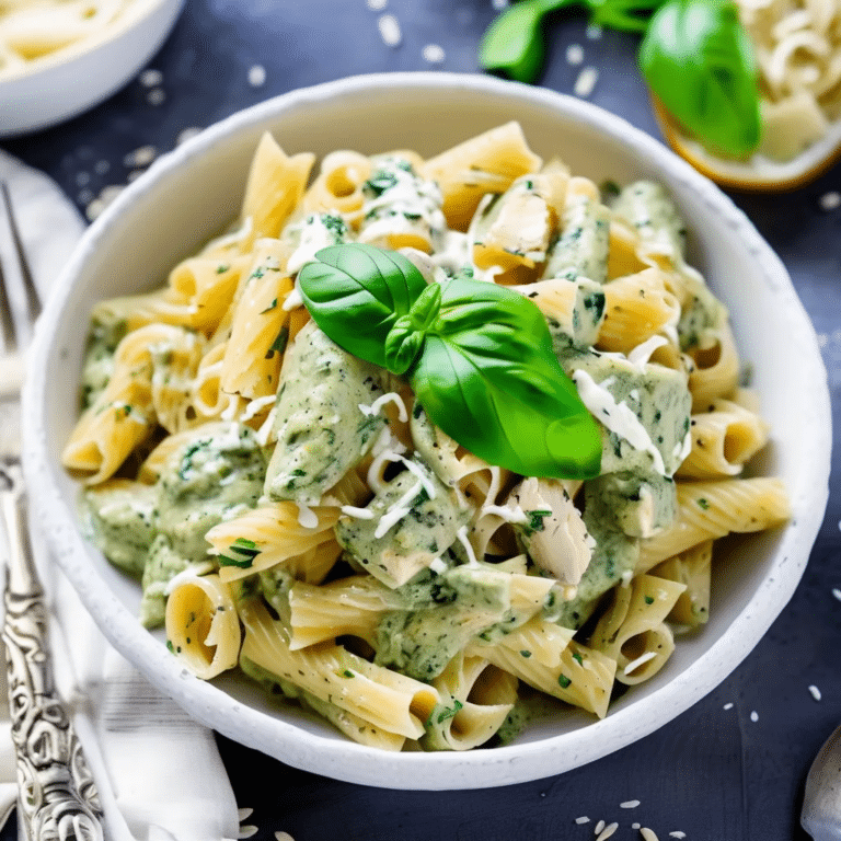 Creamy Chicken Pesto Pasta