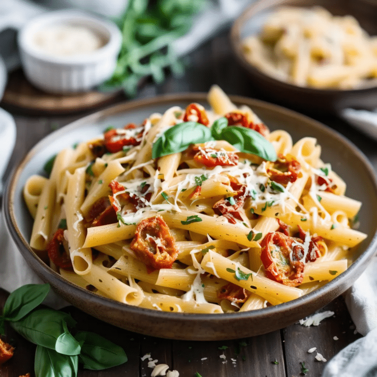 Creamy Garlic Sun-Dried Tomato Pasta