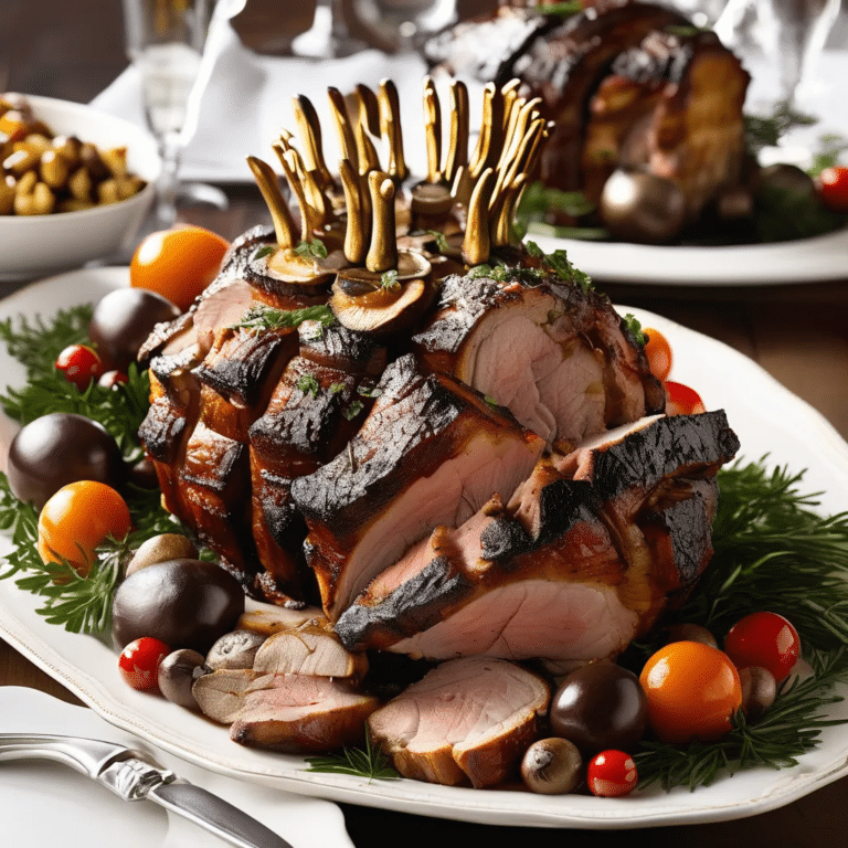Crown Roasted Pork With Mushroom Dressing