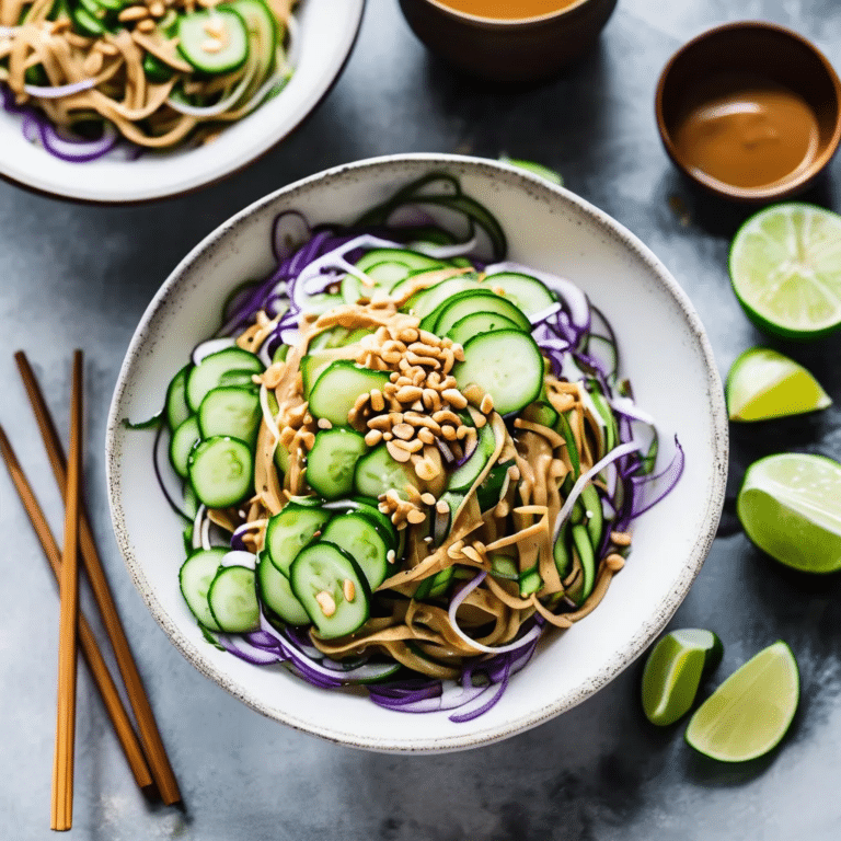 Cucumber Noodles With Peanut Sauce