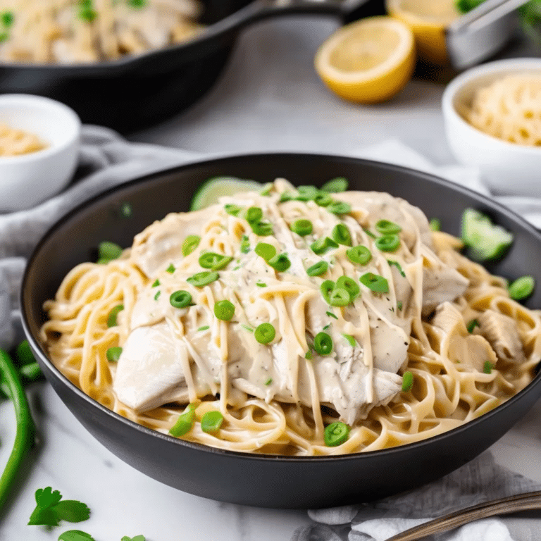 Easy One Pan Ramen Chicken Alfredo