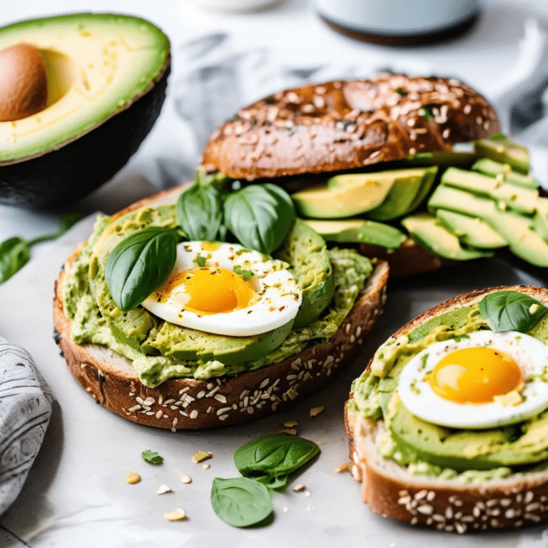 Egg, Avocado, And Pesto Bagel Sandwich