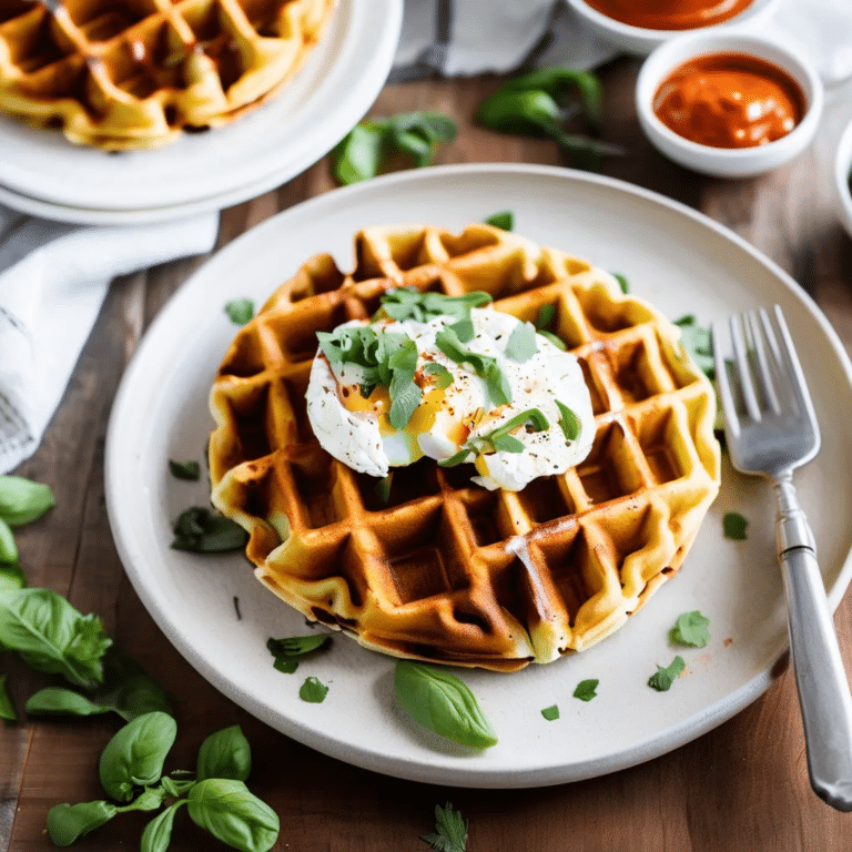 Egg Waffles With Romesco And Goat Cheese