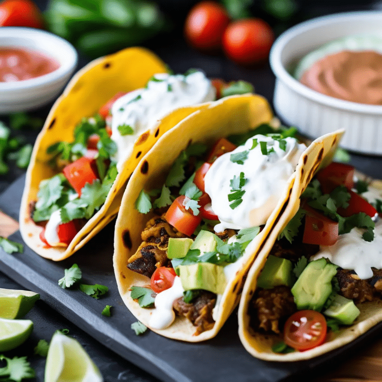 Flatbread Tacos with Ranch Sour Cream