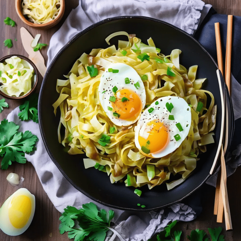 Fried Cabbage And Egg Noodles