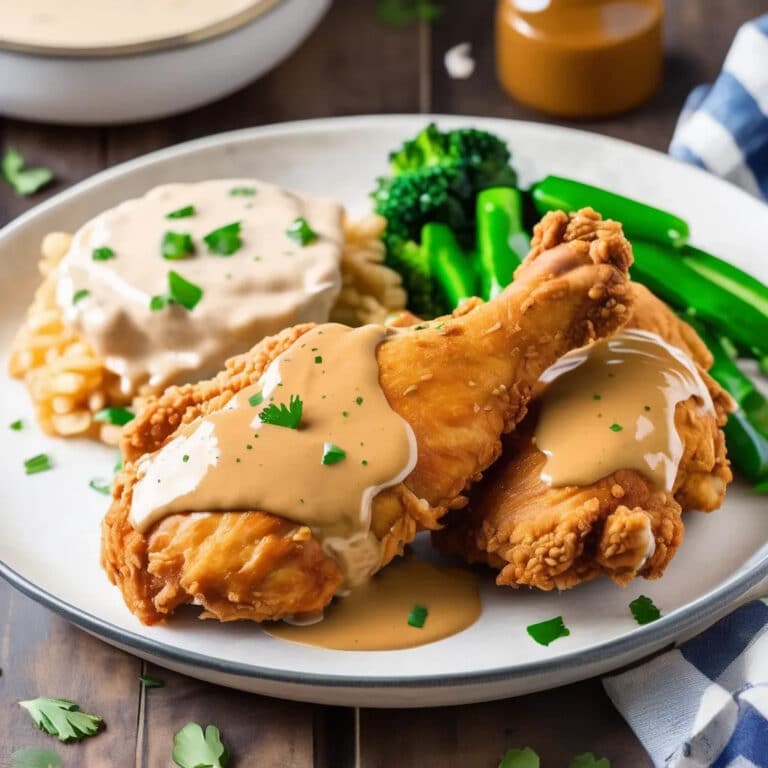 Fried Chicken With Creamy Gravy
