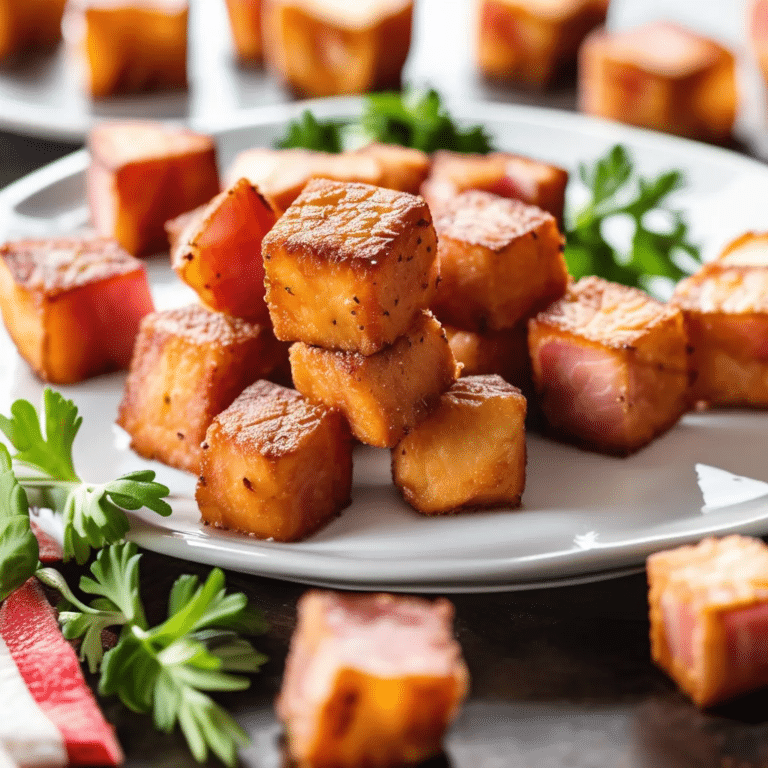 Fried Ham Cubes