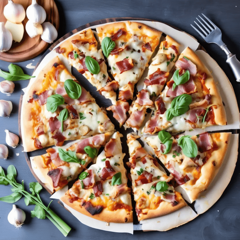Garlic Chicken & Bacon Pizza