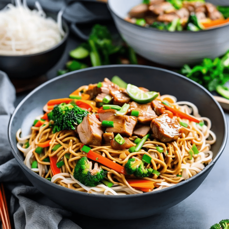 Garlic Pork Stir Fry Noodles