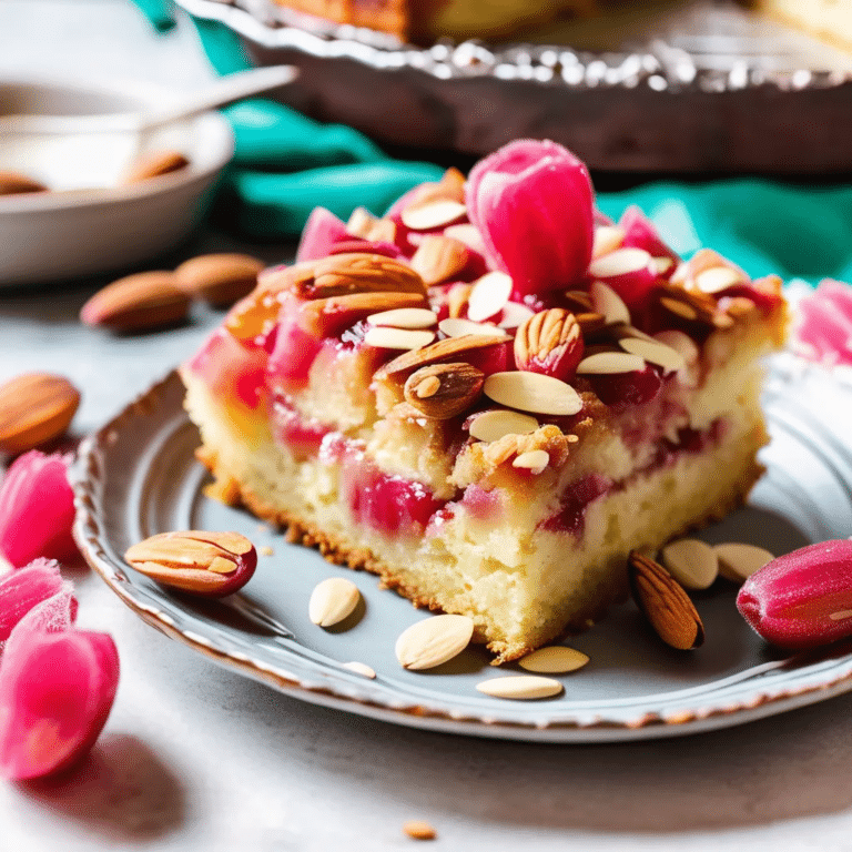 German Rhubarb Almond Cake