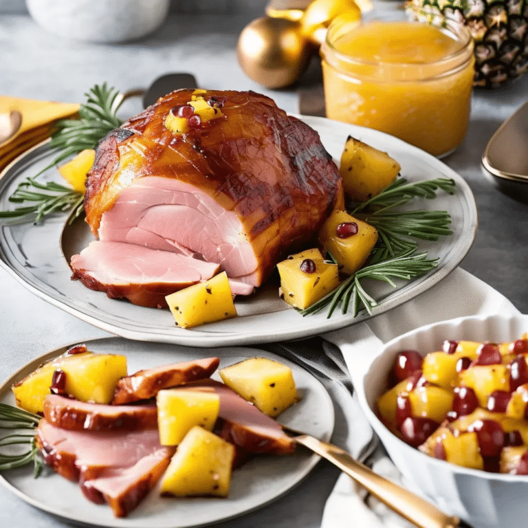 Glazed Ham With Pineapple Chutney