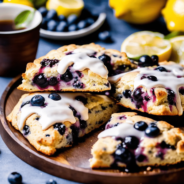 Glazed Lemon Blueberry Scones