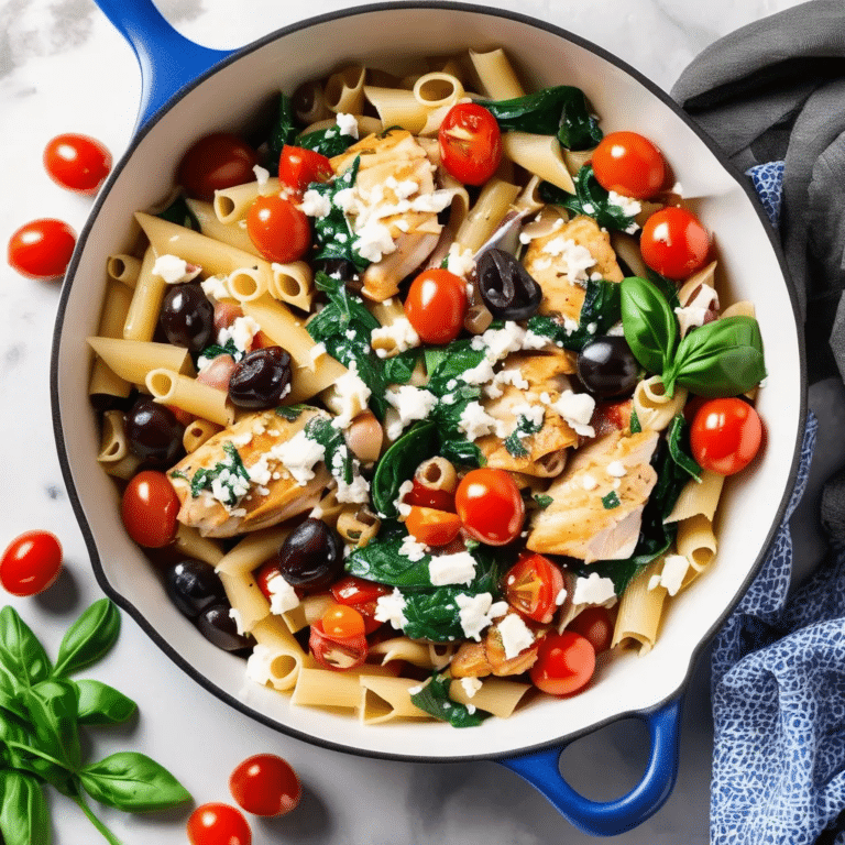 Grecian Pasta & Chicken Skillet