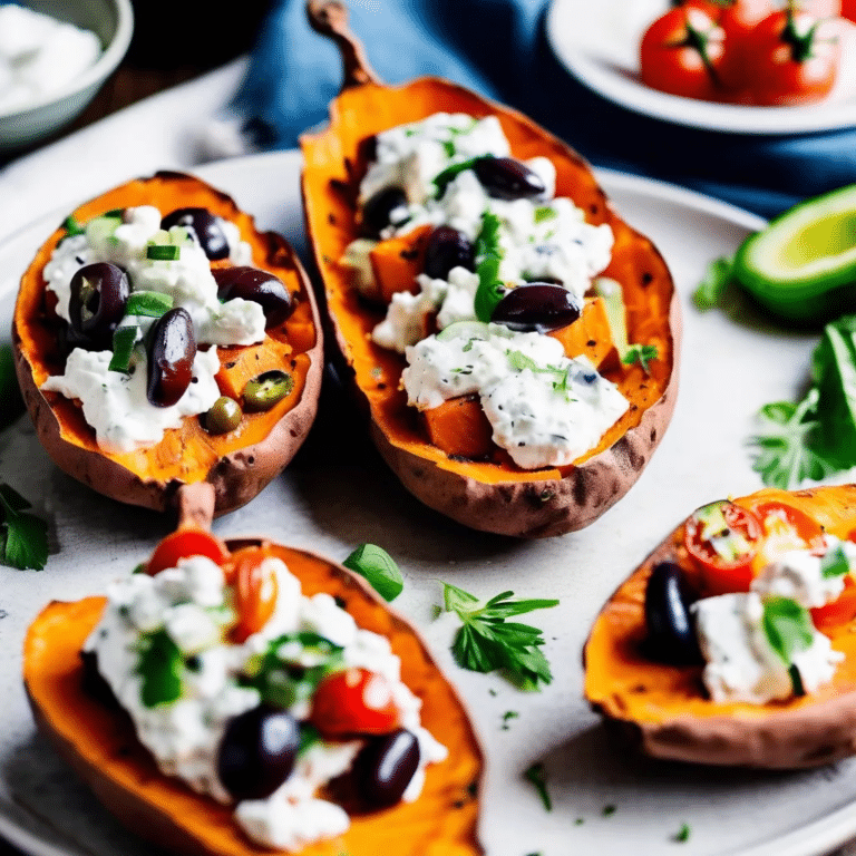 Greek Stuffed Sweet Potatoes