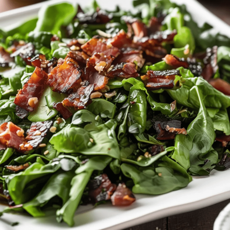 Greens With Hot Bacon Dressing