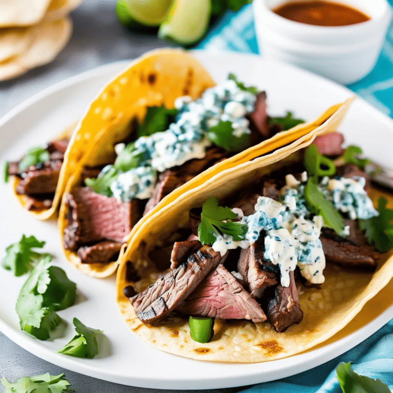 Grilled Beef And Blue Cheese Tacos