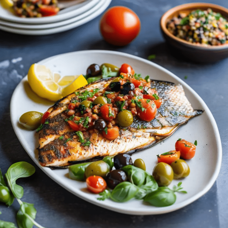 Grilled Tilapia With Tomato-Olive Tapenade