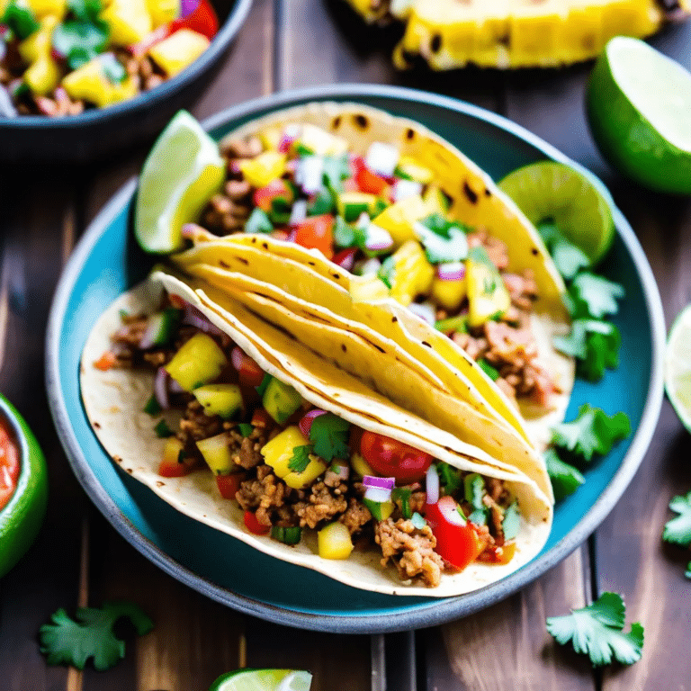 Ground Pork Tacos With Pineapple Salsa