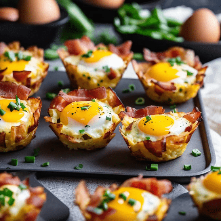 Hash Brown And Bacon Omelet Cups