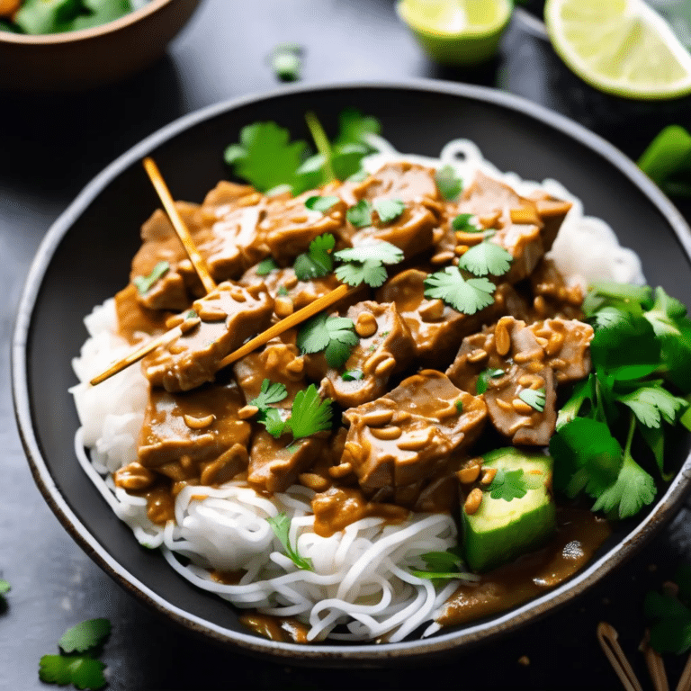 Instant Pot Pork Satay With Rice Noodles