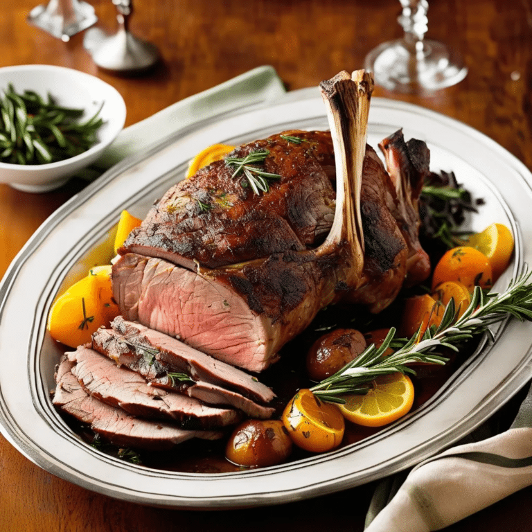 Leg Of Lamb With Garlic And Rosemary